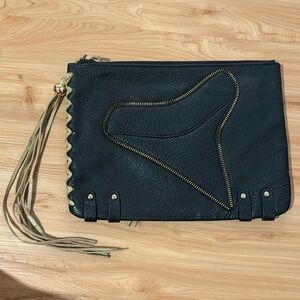 Kiele Hawaii Shark tooth clutch leather